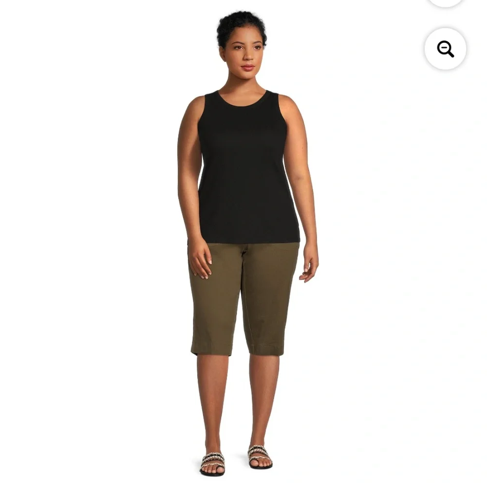 Just My Size Women’s Plus Size Pull On Stretch Olive Capris Size 3X NEW